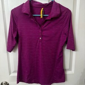 Lole Magenta Space Dye Collared Golf Activewear Top. Size small